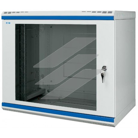 Настінна шафа NWS-5A09/GL/ZS, 19 дюймів, з 2х частин, Г=500мм, 9 юнітів, двері, скло, Eaton