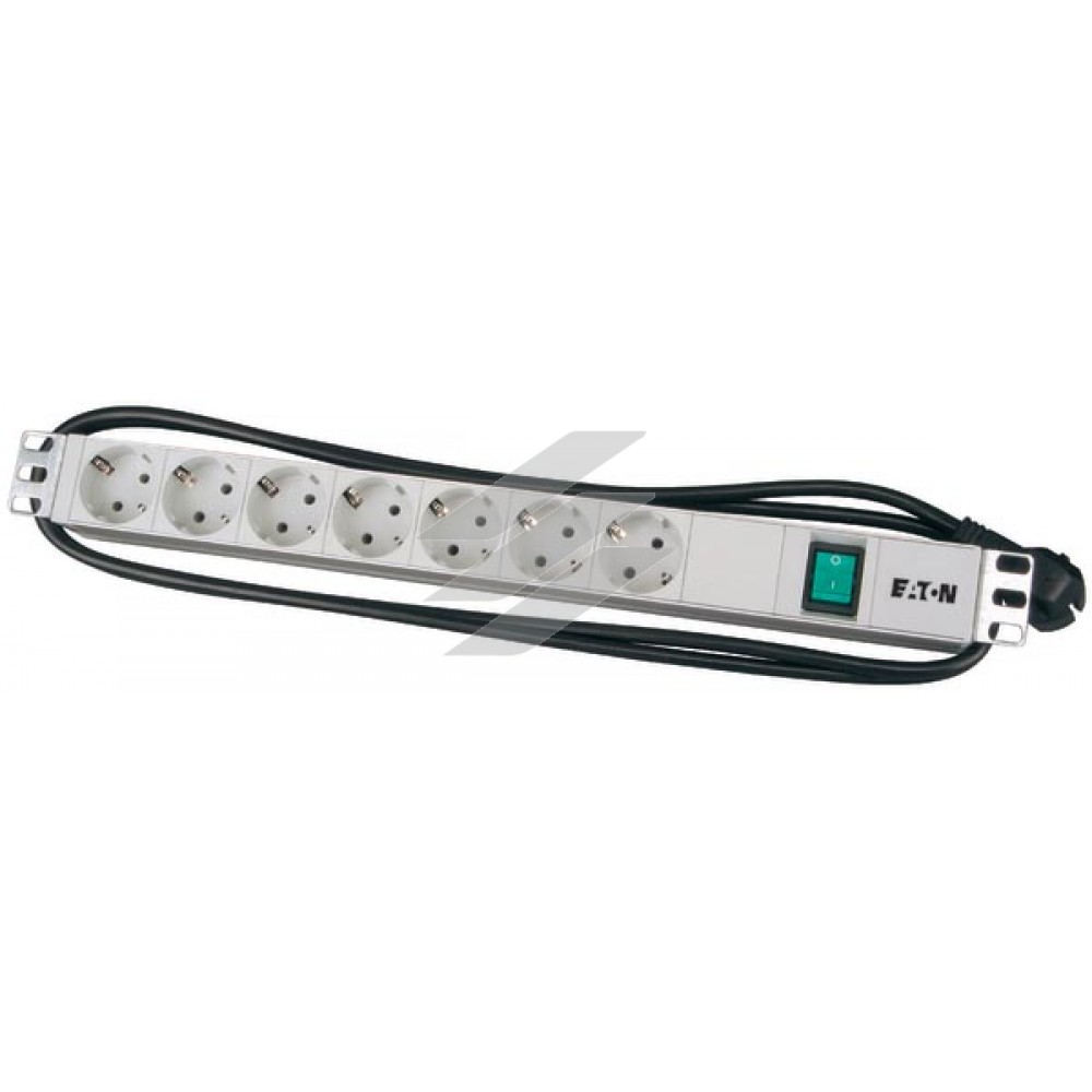 Блок розеток NWS-STL/19/7F/S/BL, 19 дюймів,+вимикач з підсвічуванням, Eaton