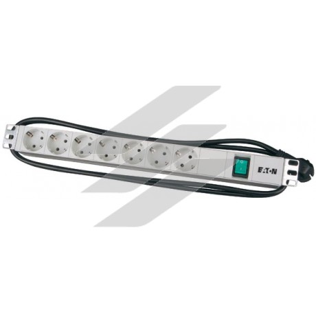 Блок розеток NWS-STL/19/7F/S/BL, 19 дюймів,+вимикач з підсвічуванням, Eaton