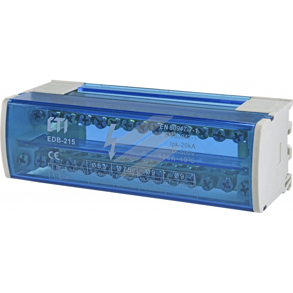 Блок розподільчий EDB-215 2P, L+PE/N, 125A (15 виходів), ETI