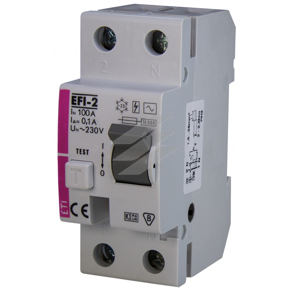 Диференційне реле (ПЗВ) EFI-2: 100/0,1 тип AC (10kA), ETI