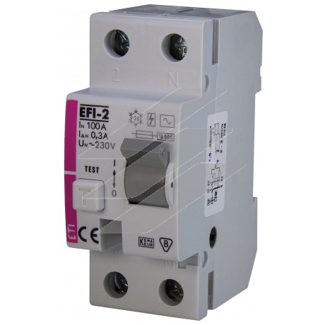 Диференційне реле (ПЗВ) EFI-2: 100/0,3 тип AC (10kA), ETI