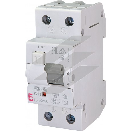 Диференційний автоматичний вимикач KZS-2M C 13/0,03 тип AC (10kA), ETI