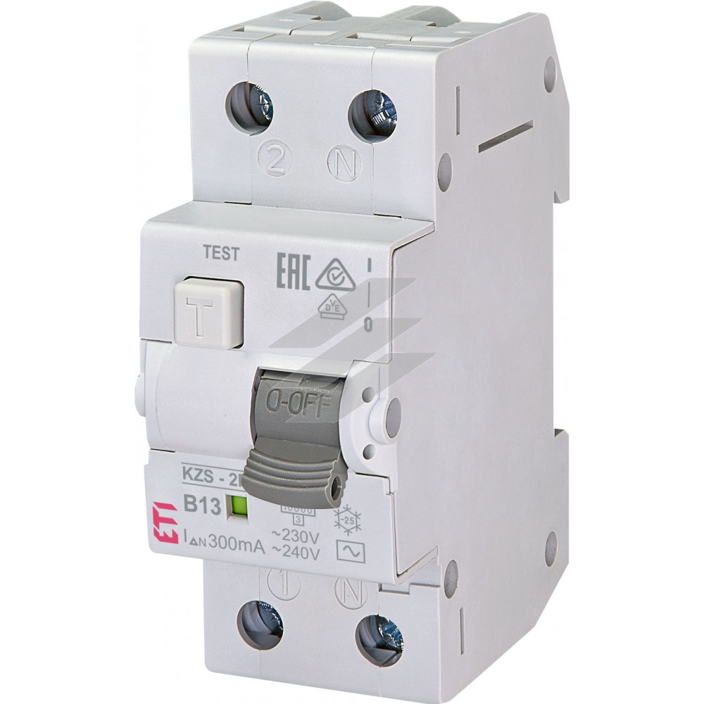 Диференційний автоматичний вимикач KZS-2M B 13/0,3 тип AC (10kA), ETI