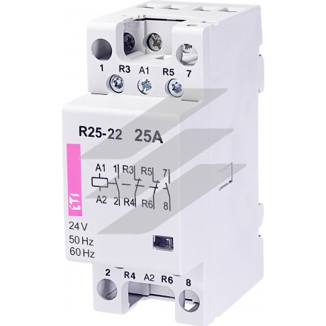 Модульний контактор R 25-22 24В AC 25A (AC1), ETI