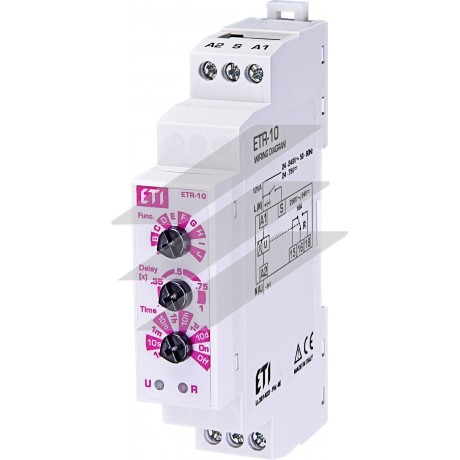 Багатофункціональне реле часу ETR-10 24-240V AC/24-75V DC (1x16A AC1), ETI