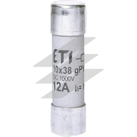Запобіжник типу CH 10x38 хар-ка gPV 12A 1000V (10kA) UL, ETI