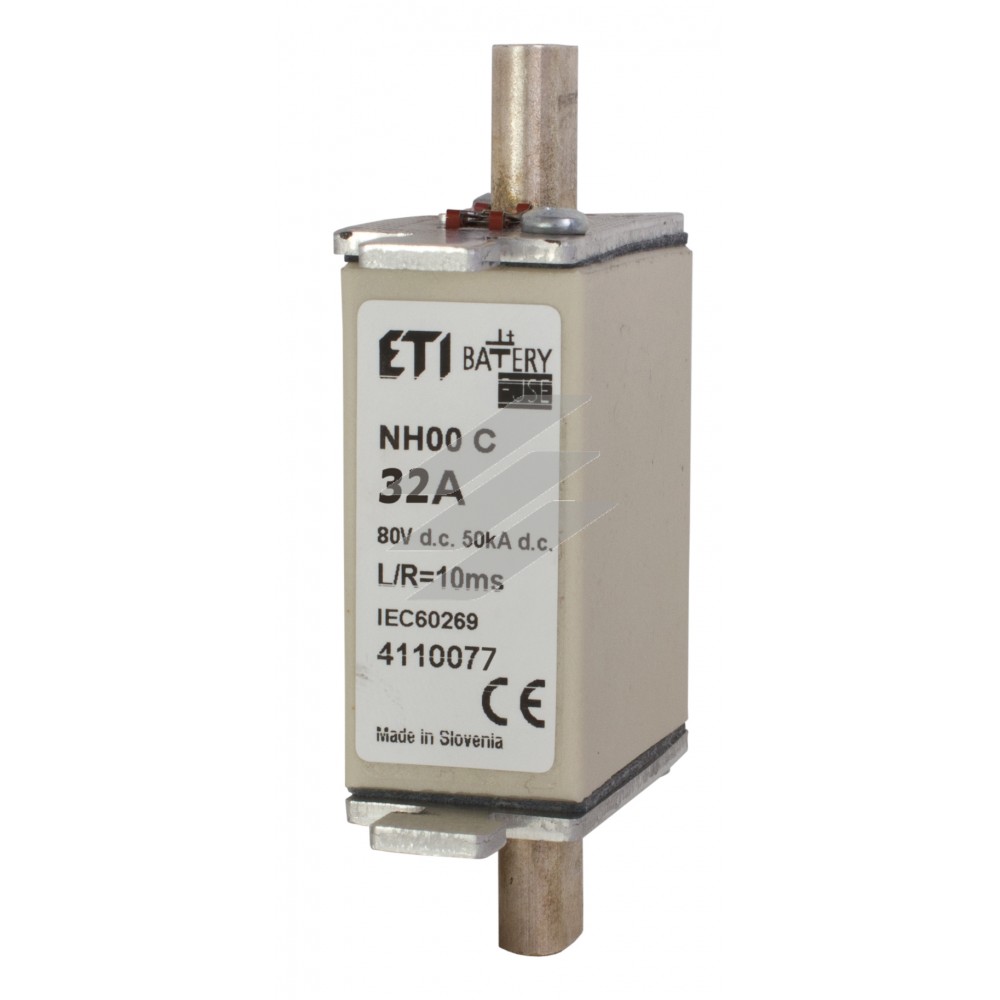 Плавка вставка (запобіжник ножевий) типу NH-000 Battery 32A 80V DC, ETI