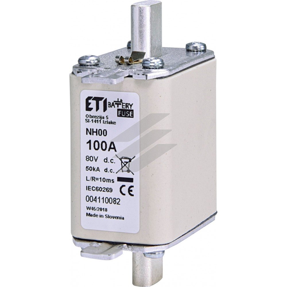 Запобіжник NH-00 Battery 100A 80V DC ETI Запобіжник NH-00 Battery 100A 80V DC ETI