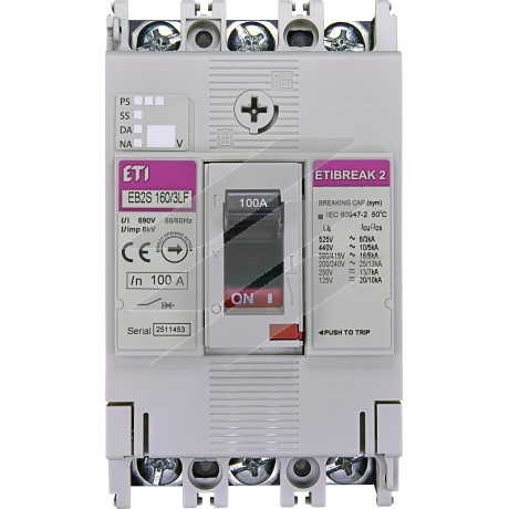 Автоматичний вимикач EB2S 160 / 3LF 100А 3P (16kA фікс.настр.) ETI