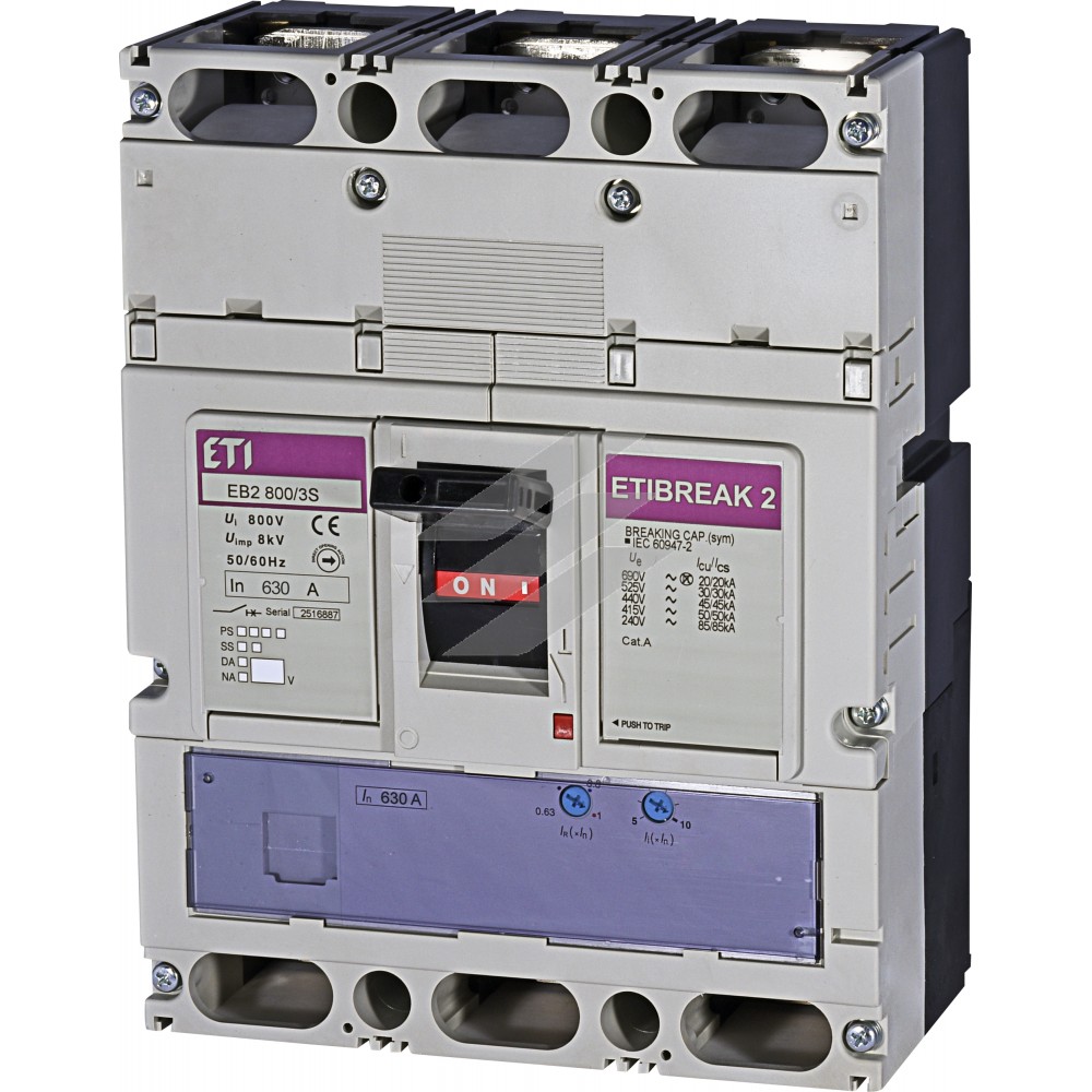 Автоматичний вимикач EB2 800/3S 3P 630А 50kA, ETI
