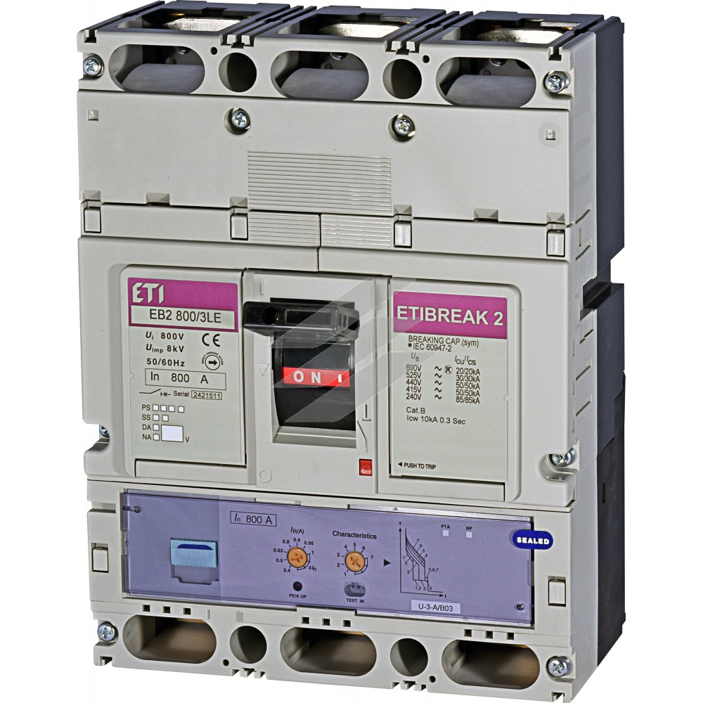 Автоматичний вимикач EB2 800/3LE 3P 800А 50kA, ETI