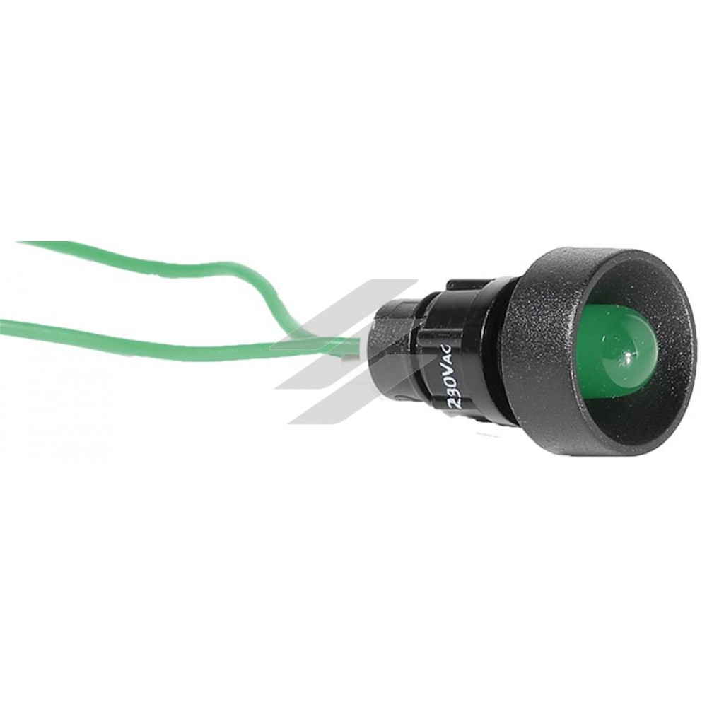 Лампа сигнальна LS LED 10 G 230 (10мм, 230V AC, зелена), ETI