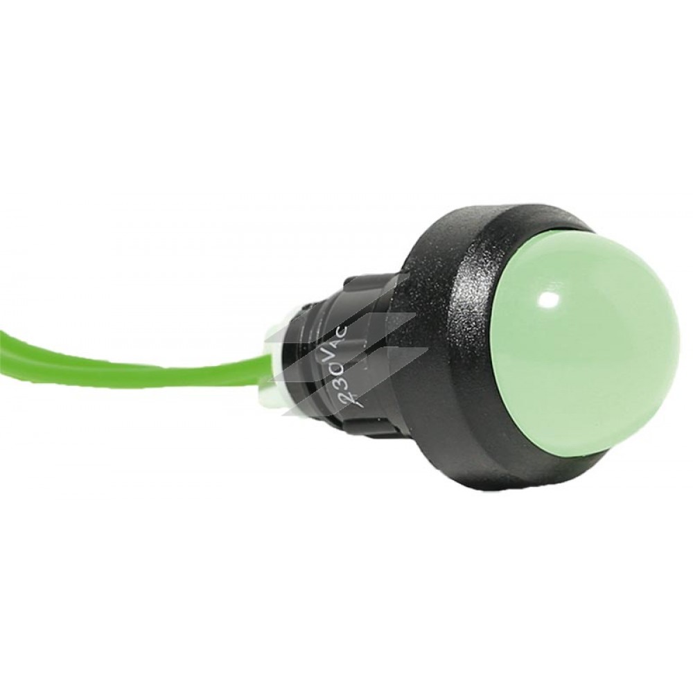 Лампа сигнальна LS LED 20 G 230 (20мм, 230V AC, зелена), ETI