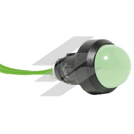 Лампа сигнальна LS LED 20 G 230 (20мм, 230V AC, зелена), ETI