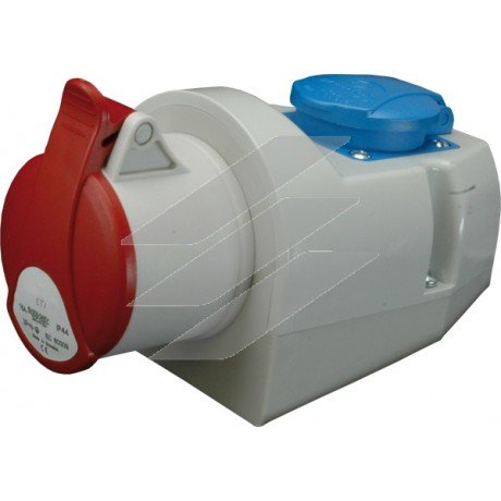 Розетка комбінована EZCZ-S-тисяча шістсот сорок три IP44 (16A, 400V / 230V, 3P + PE / EE 16S Schuko)
