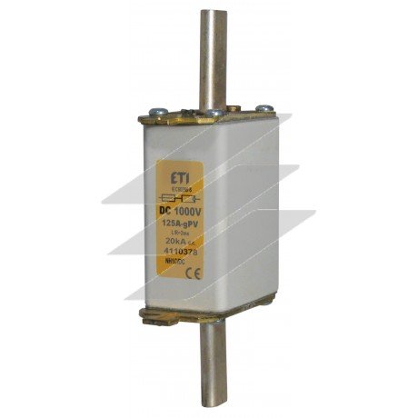 Плавка вставка (запобіжник ножевий) типу NH-0 хар-ка gR-PV 40A 1000V DC, ETI