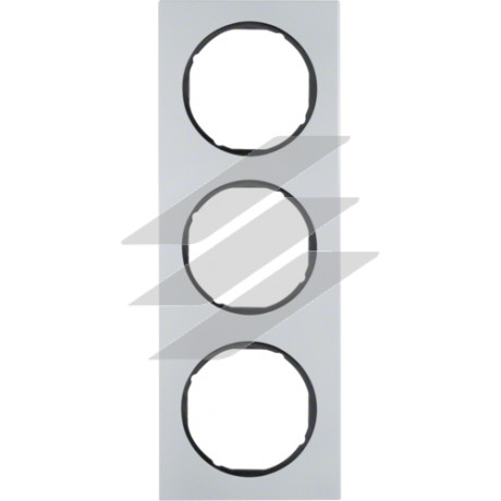 Рамка 3 постова алюміній/чорний, R.3, Hager