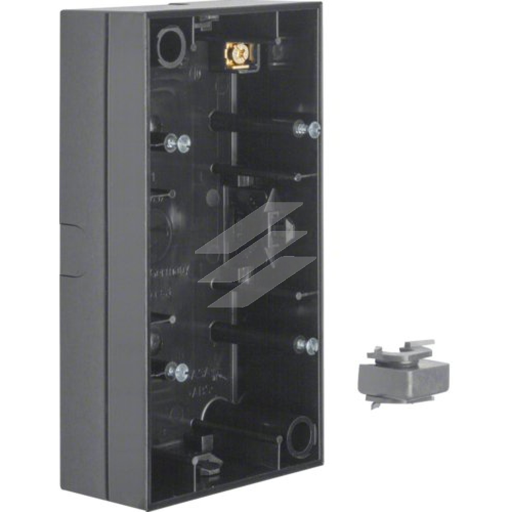 Коробка накладного монтажу, 2Х чорна, R.3, Hager