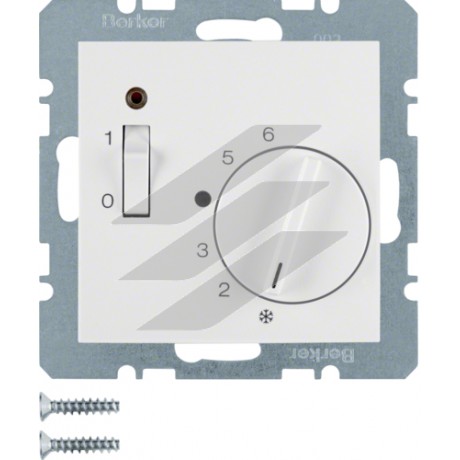 Регулятор температури приміщення, 24В, полярна білизна-matt S.1, Hager
