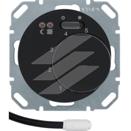 Термостат для підлоги, з датчиком 16А 250В, чорний, R.x, Hager