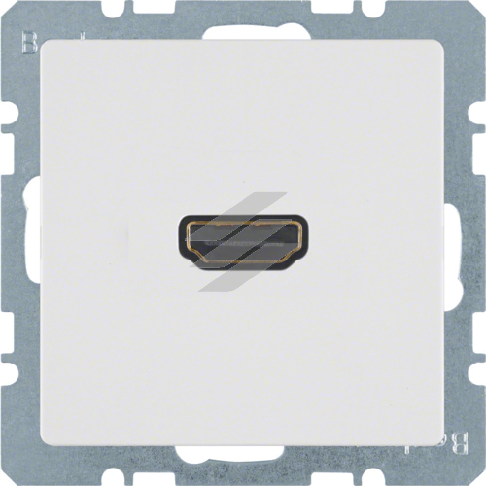 HDMI-розетка, підключення з заду під кутом 90°, полярна білизна, Q.х, Hager