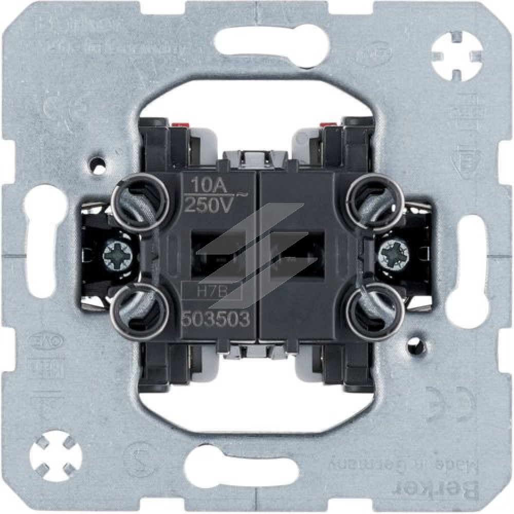 Кнопка 2-клавішна 2NO (механізм), роздільні вхідні клеми, 10А 250В, Hager