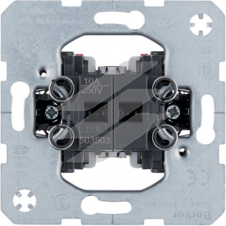 Кнопка 2-клавішна 2NO (механізм), роздільні вхідні клеми, 10А 250В, Hager