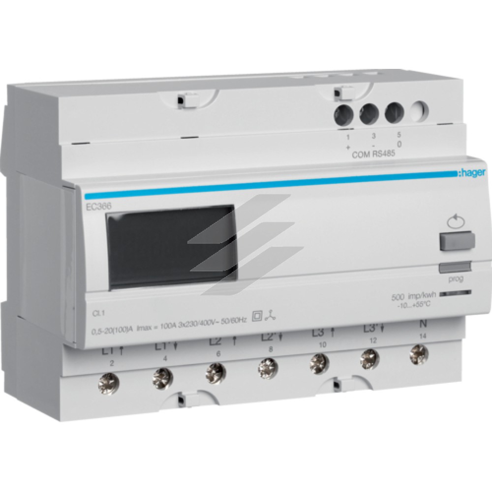 Лічильник 3-фазний прямого підключення Modbus 100А, 7м, Hager