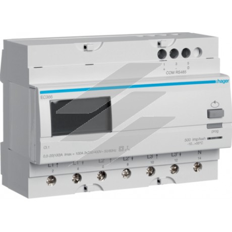 Лічильник 3-фазний прямого підключення Modbus 100А, 7м, Hager