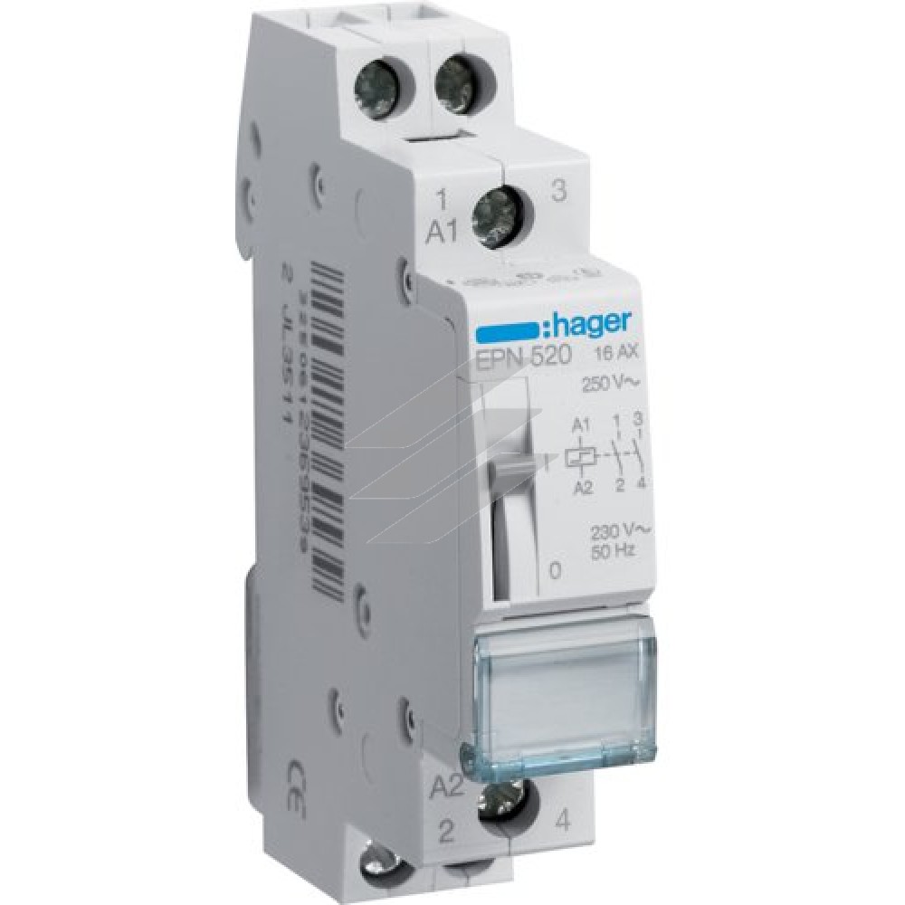 Імпульсне реле 230В 16А, 2NO, Hager