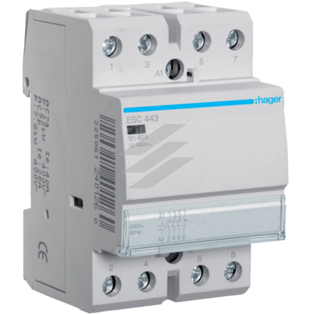 Контактор 40A, 3NO+1NC, 230В, Hager