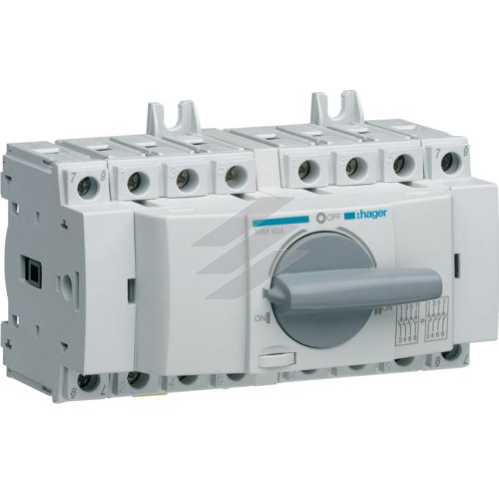 Перемикач модульний трьохпозиційний I-0-II до 16мм² 4P 40А, Hager