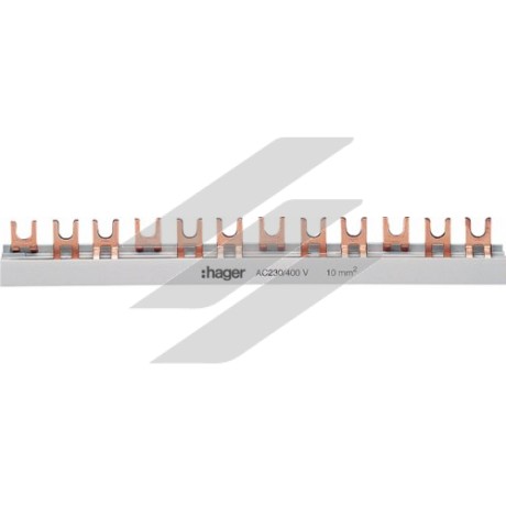 Шина фазна 3P 10мм² 57 модулів, Hager