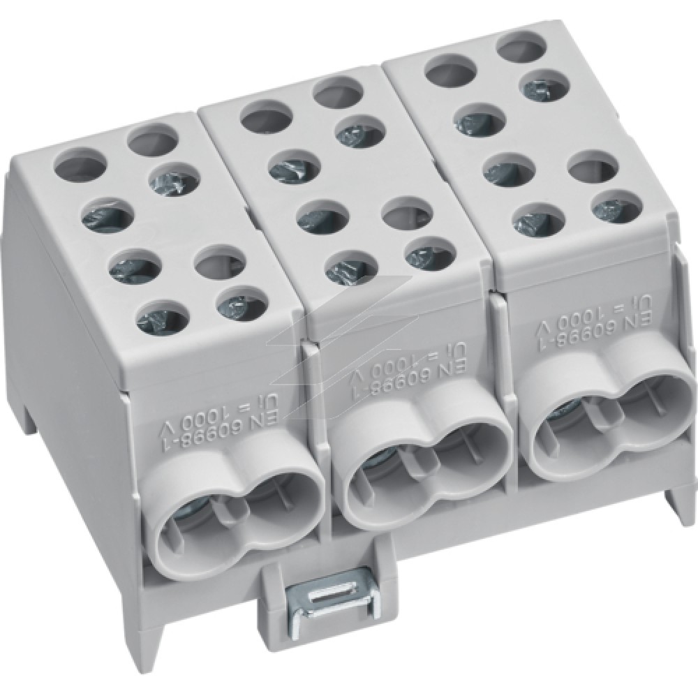 Модульна Вводна 1-полюсна клема 2x35²/2x25², 63А, сіра, Hager Модульна Вводна 1-полюсна клема 2x35²/2x25², 63А, сіра, Hager