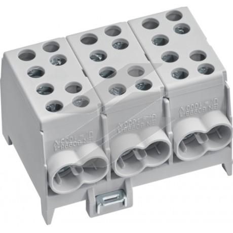 Модульна Вводна 1-полюсна клема 2x35²/2x25², 63А, сіра, Hager