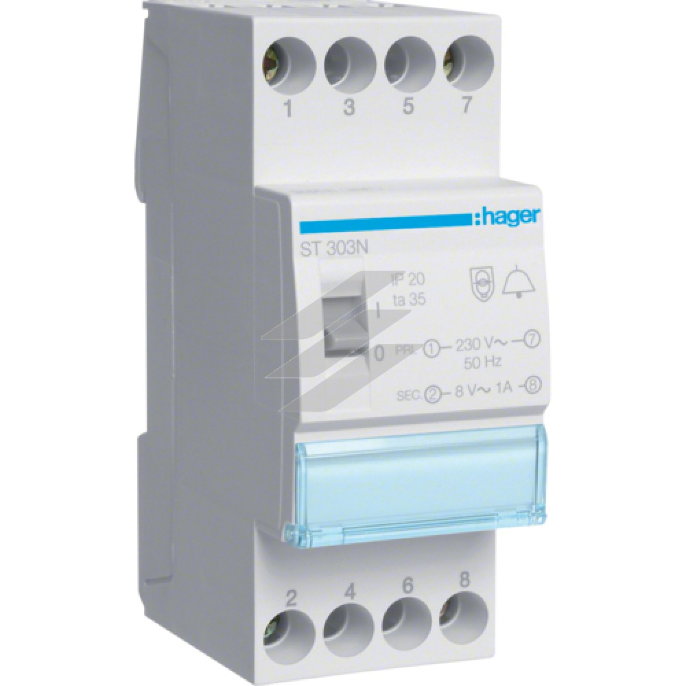 Трансформатор модульний для дзвоника 230В/8-12В, 8ВА, Hager