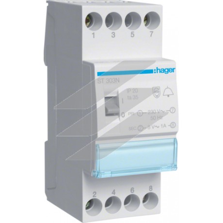 Трансформатор модульний для дзвоника 230В/8-12В, 8ВА, Hager