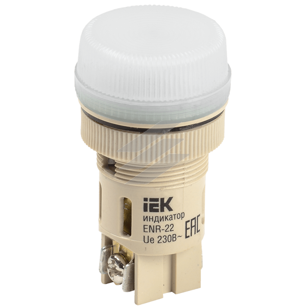 Лампа ENR-22 сигнальна d22мм біла неон/240В цилиндр, IEK