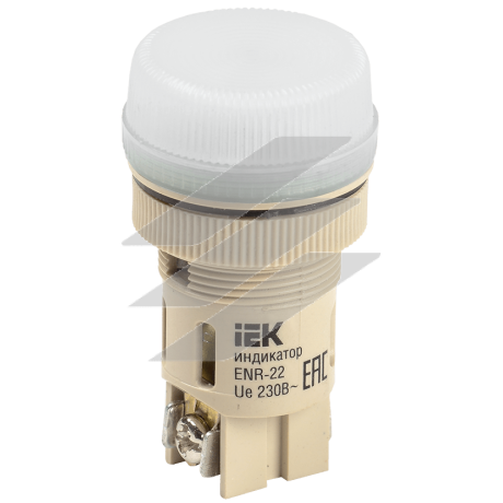 Лампа ENR-22 сигнальна d22мм біла неон/240В цилиндр, IEK