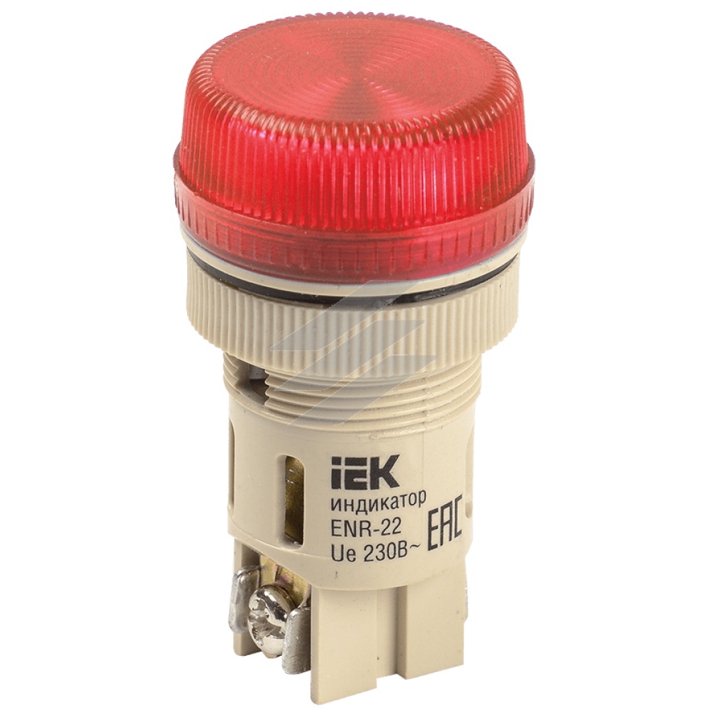 Лампа ENR-22 сигнальна d22мм червона неон/240В цилиндр, IEK