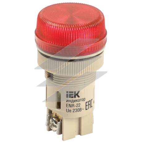 Лампа ENR-22 сигнальна d22мм червона неон/240В цилиндр, IEK
