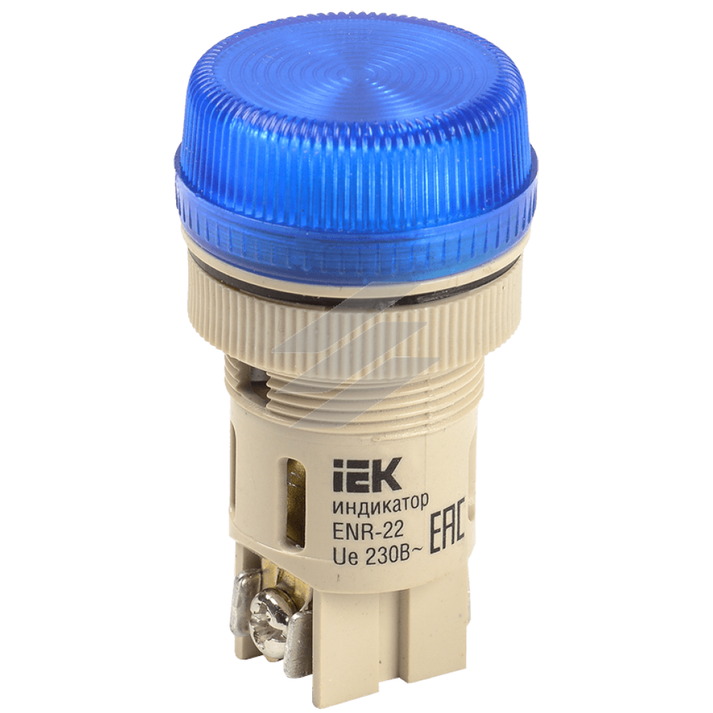 Лампа ENR-22 сигнальна d22мм синя неон/240В цилиндр, IEK