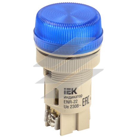 Лампа ENR-22 сигнальна d22мм синя неон/240В цилиндр, IEK