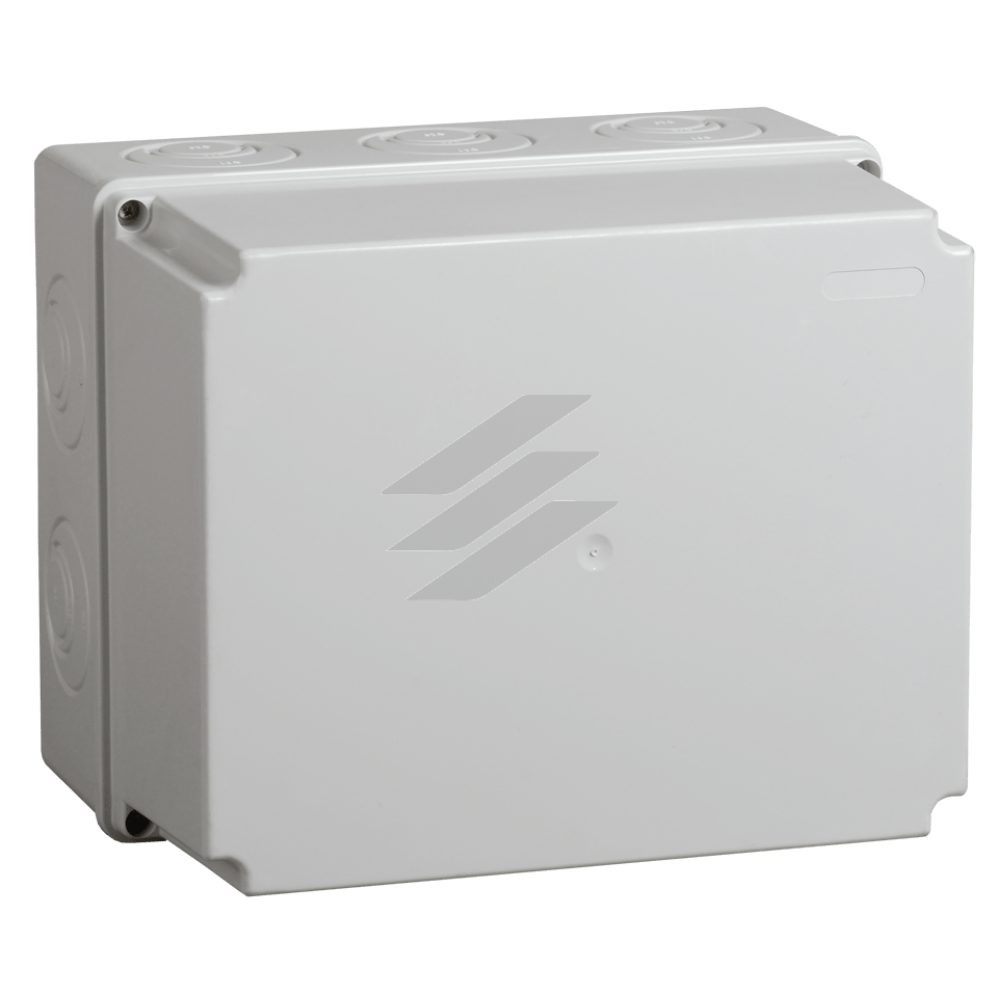 Коробка КМ41274 распаечная для открытой проводки 240х195х165 мм IP55 (RAL7035, кабельные вводы 5 шт)