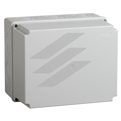 Коробка КМ41274 распаечная для открытой проводки 240х195х165 мм IP55 (RAL7035, кабельные вводы 5 шт)
