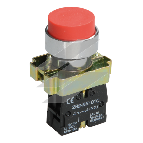 Кнопка  LAY5-BL41, без підсвітки  червона 1з, IEK