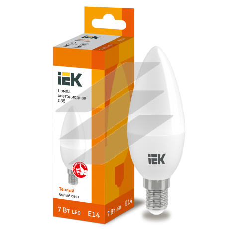 Лампа світлодіодна ECO C35 свічка 7Вт 230В 3000К E14, IEK
