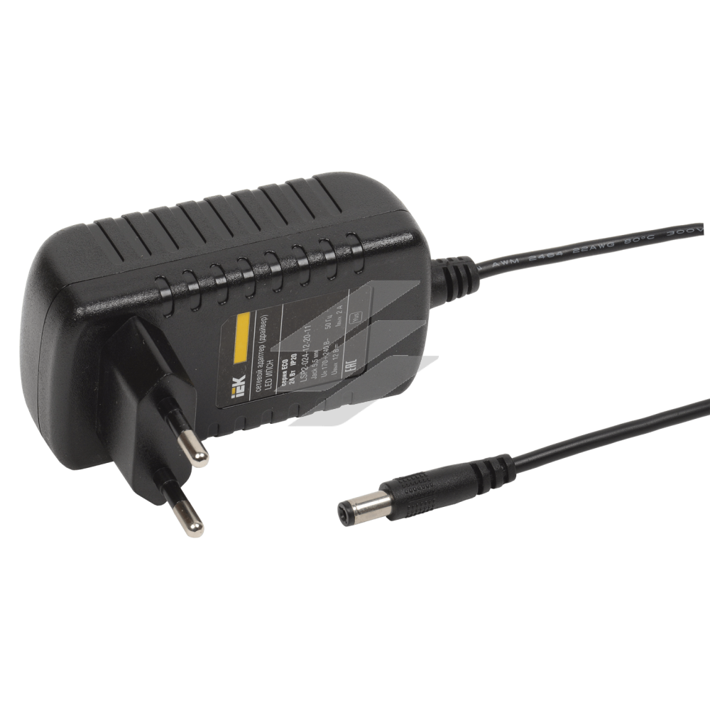 Драйвер LED ИПСН 24Вт 12 В адаптер -JacK 5,5 мм IP20 IEK-eco