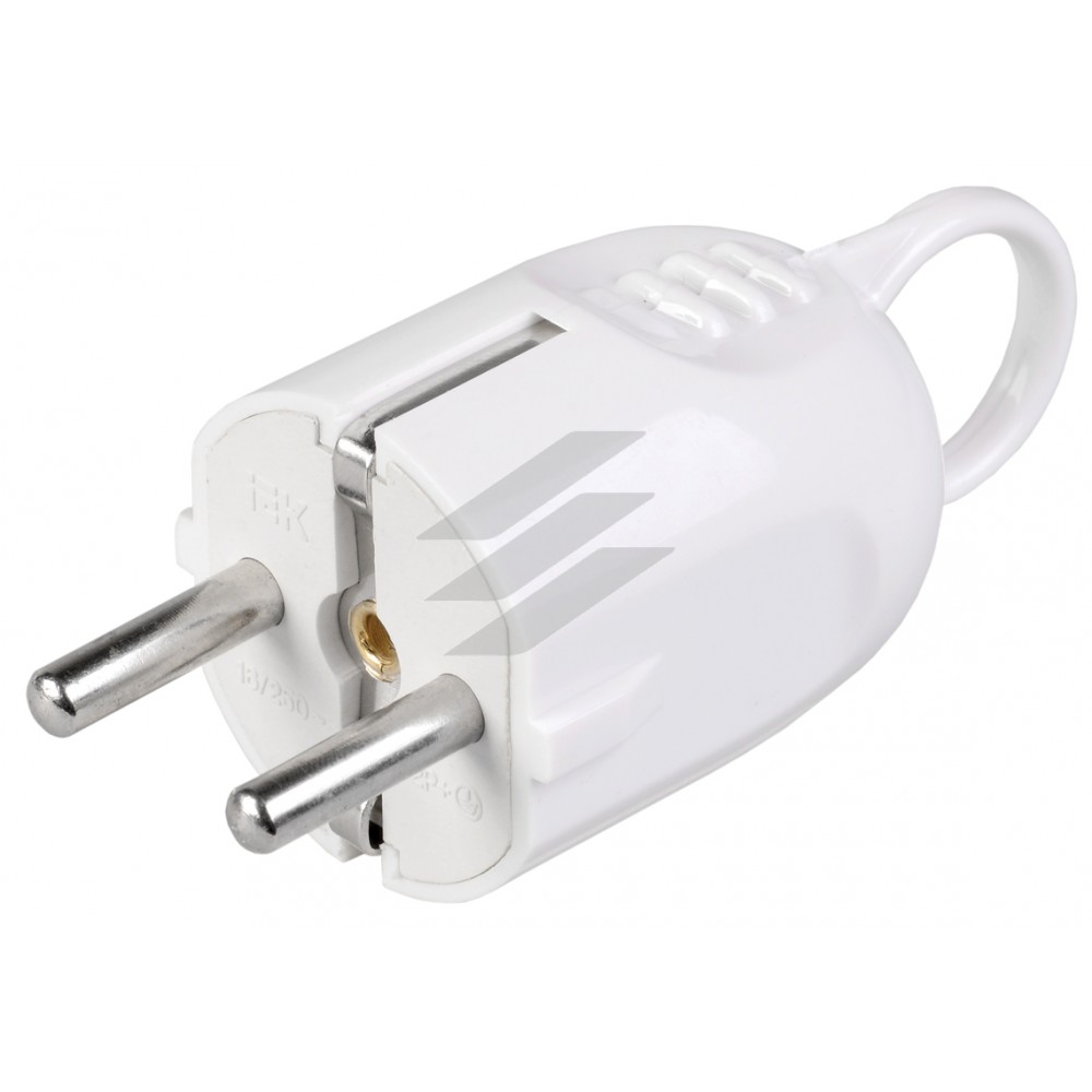 ВПу12-01-Ст Вилка розбірна кутова з з/к з кільцем 16А біла, IEK